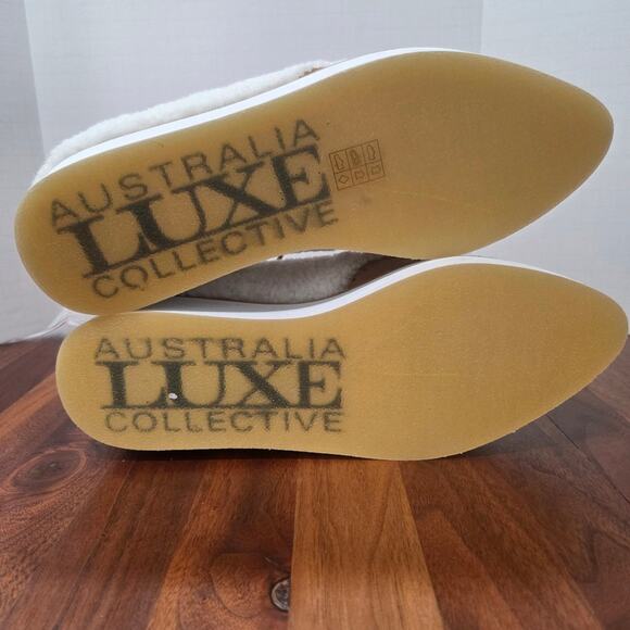 Australia Luxe Collective Suede And Sherling Tan and White Platform Oxford Sz 7 - Picture 11 of 16